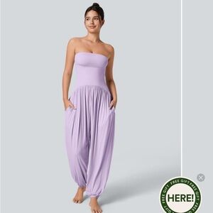 HALARA Lavender Strapless Harem Jumpsuit
